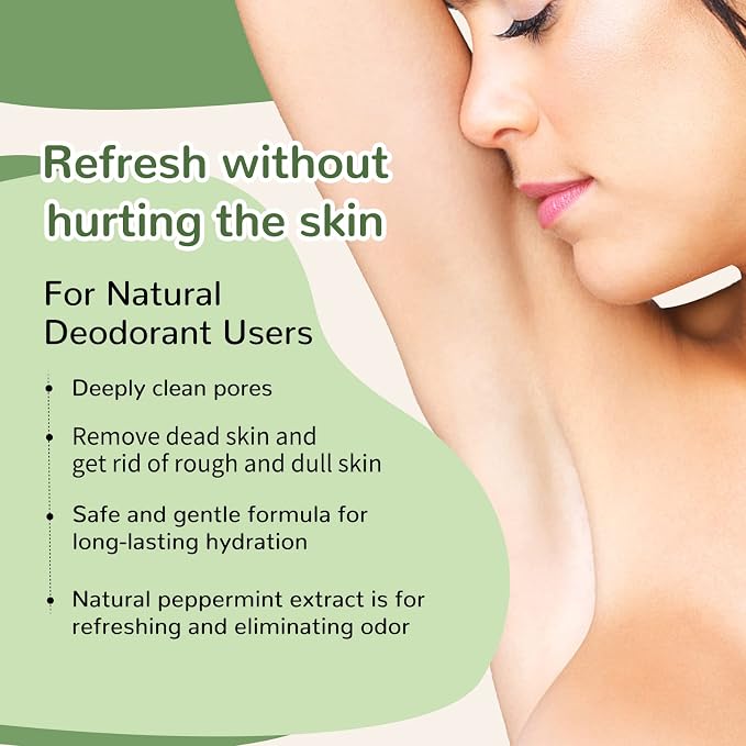 Armpit Detox Scrub 8.8 oz with Peppermint, Aloe Vera and Walnut Shell Powder - Image 5