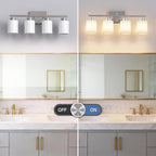 PARTPHONER 4-Light Brushed Nickel Bathroom Light Fixtures, Modern Vanity Light - Image 5