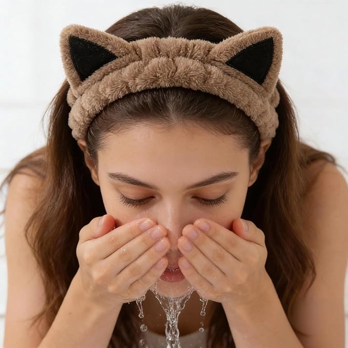 2 PCS Cute Cat Ear Spa Headband - Image 5