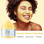 ANAI RUI 3 Pack Clay Mask Set Turmeric Vitamin C Clay Mask -Rose Facial Mask - Image 3