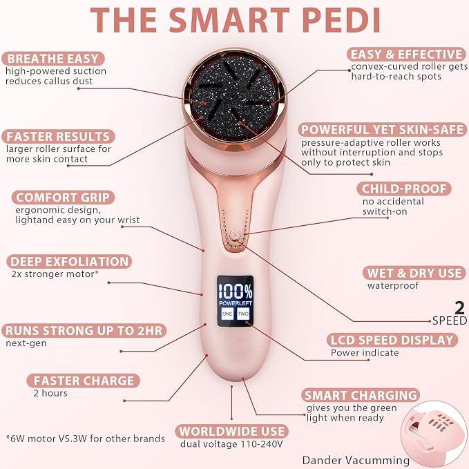 Electric Callus Remover for Feet, Rechargeable Foot Callus Remover Pedicure - Image 4