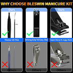 Manicure Set 16 In 1 Professional Stainless Steel Pedicure Kit Toenail Clippers - Image 5