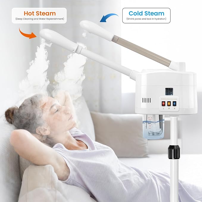 2 in 1 Facial Steamer with Cold & Hot Mist, Professional Face Steamer with - Image 6