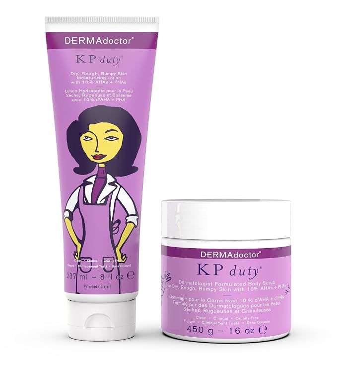 DERMAdoctor KP Bump Eraser Body Scrub and Lotion Kit Dermatologist Formulated by DERMAdoctor