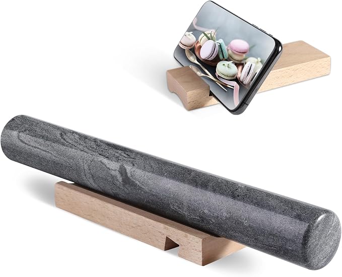 Koville African Natural Marble French Rolling Pin, 12inch Non-Stick Rolling Pin by Koville