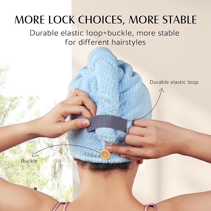 YFONG 3 Pack Large Microfiber Hair Towel Wrap, Thick Hair, Super Absorbent Hair - Image 6