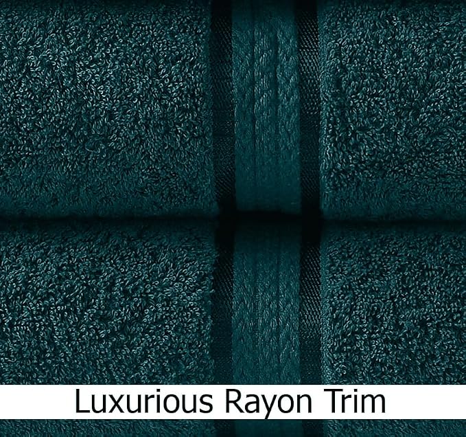 Cotton Craft Ultra Soft 4 Pack Oversized Extra Large Bath Towels 30x54 Teal - Image 3