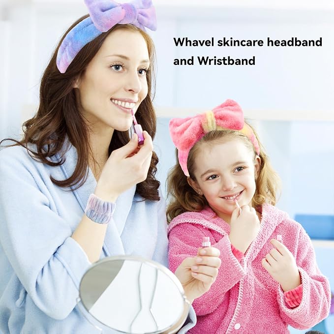 WHAVEL 8PCS Spa Headband and Wristbands Set, Face Wash Headband Wrist Bands - Image 4