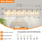 DLLT 6-Light Bathroom Light Fixtures: Nickel Modern Vanity Lights - Image 3