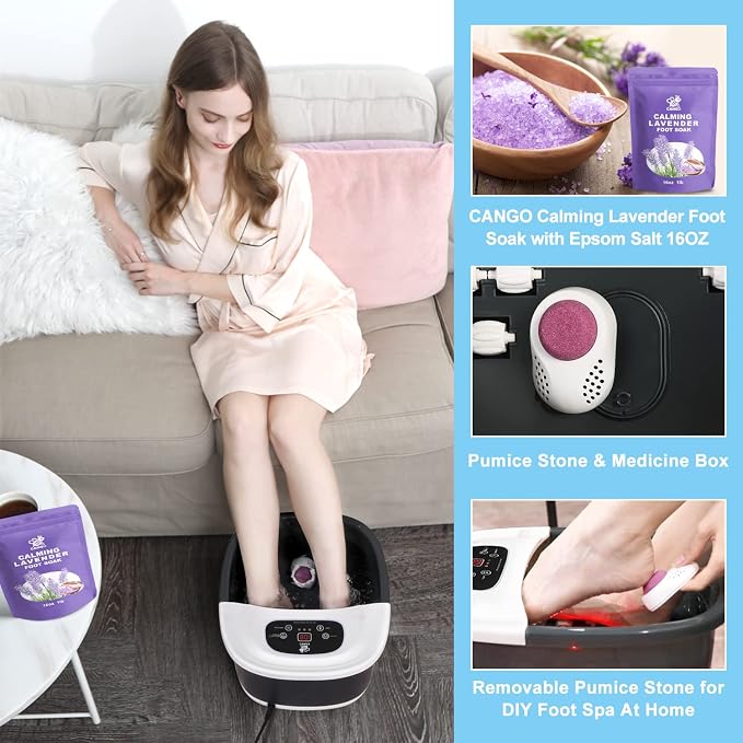 Foot Spa Bath Massager with Heat Bubbles and Vibration Massage and Jets - Image 4