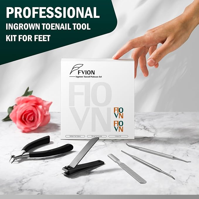 FVION Ingrown Toenail Tools Kit 5 Pcs, Toenail Clippers - Image 5