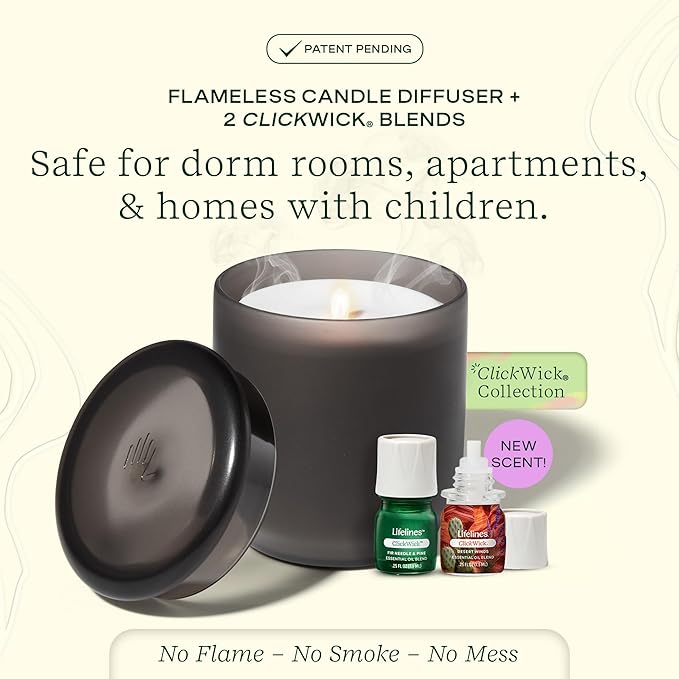 Lifelines Flameless Candle Aromatherapy Essential Oil Diffuser - Image 2