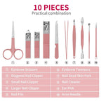 ZIZZON Travel Mini Manicure Set Nail Clipper Set 10 in 1 Stainless Steel - Image 7