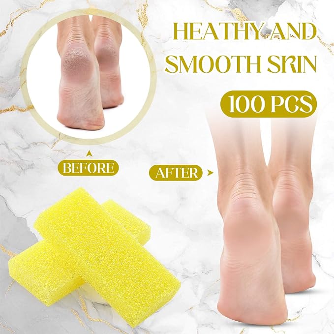 Batiyeer 100 Pcs Pumice Stone for Feet Scrubber Dead Skin Disposable Pedicure - Image 4