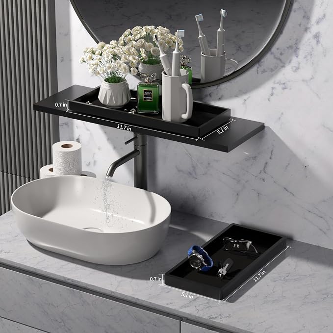 BBK Bathroom Vanity Tray 11.8 in- 2 Pack Silicone Bathroom Tray - Image 3