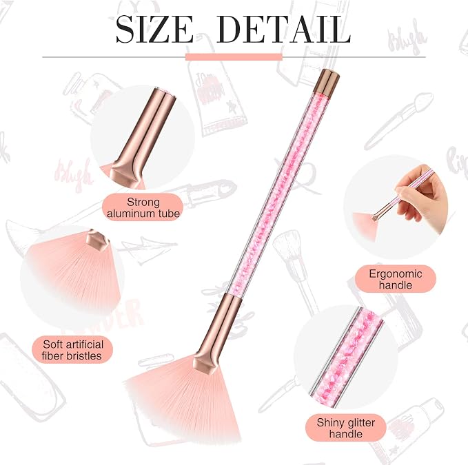 9 Pieces Facial Fan Mask Brushes, Soft Facial Applicator Brushes Tools - Image 3