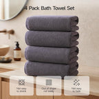 ecolook Bath Towels Set of 4, 100% Cotton, 27 x 55 Inches, Quick-Drying & - Image 4