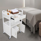 Salon Trolley Cart with Wheels, Mobile Utility Storage Cabinet with 1 Drawer & - Image 2