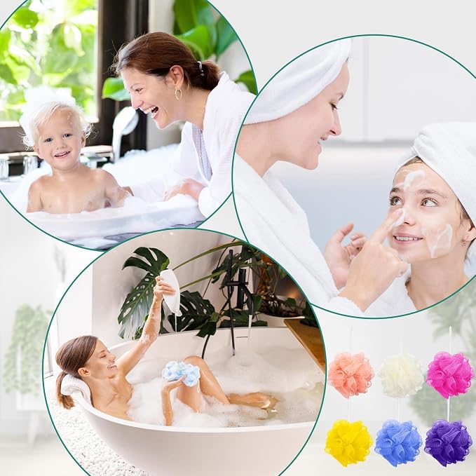 Siifert 50 Pieces Bath Sponge Shower Loofahs Bulk Bath Luffas Exfoliating Body - Image 5