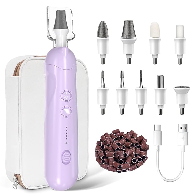 Cordless Electric Nail File Set, Rechargeable Pedicure Tools by Hoxida