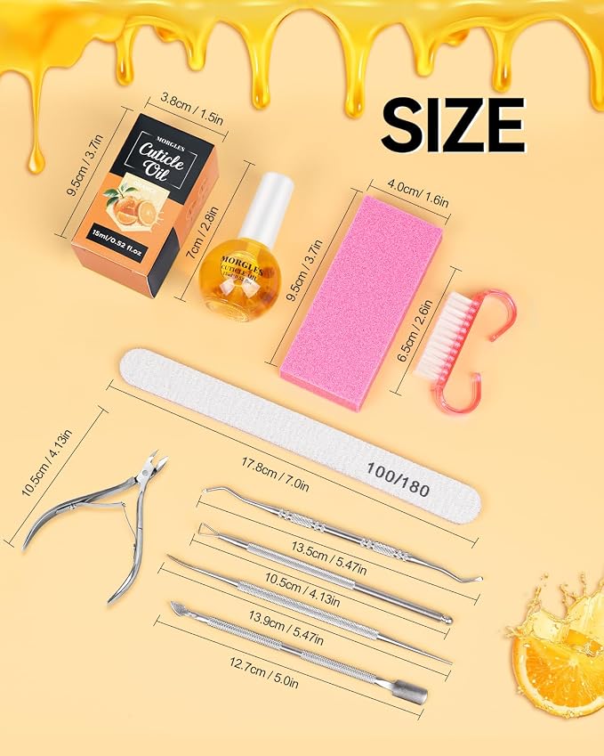 MORGLES Cuticle Remover Tools, Nail Files and Buffers Set - Image 7