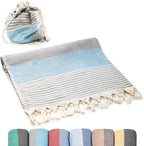 ATANI Turkish Beach Towel, Converts to a Bag, Oversized 100% Cotton Bath Towels by ATANI