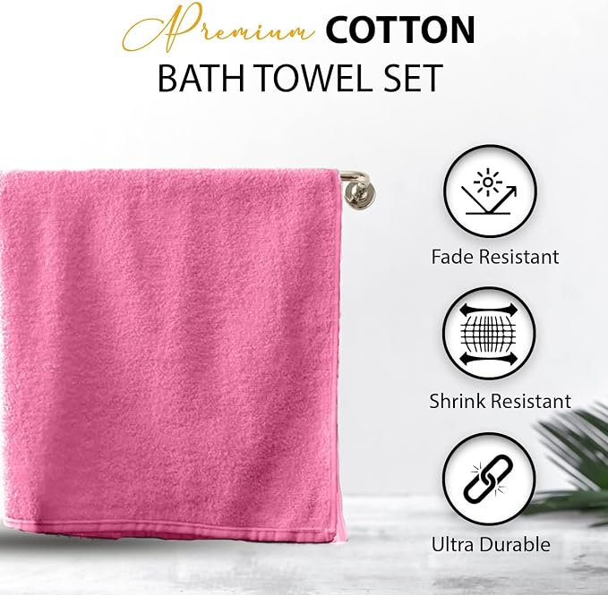 KAHAF COLLECTION 100% Cotton Bath Towels, 24x48 Pack of 6 Towels, Quick Dry - Image 6