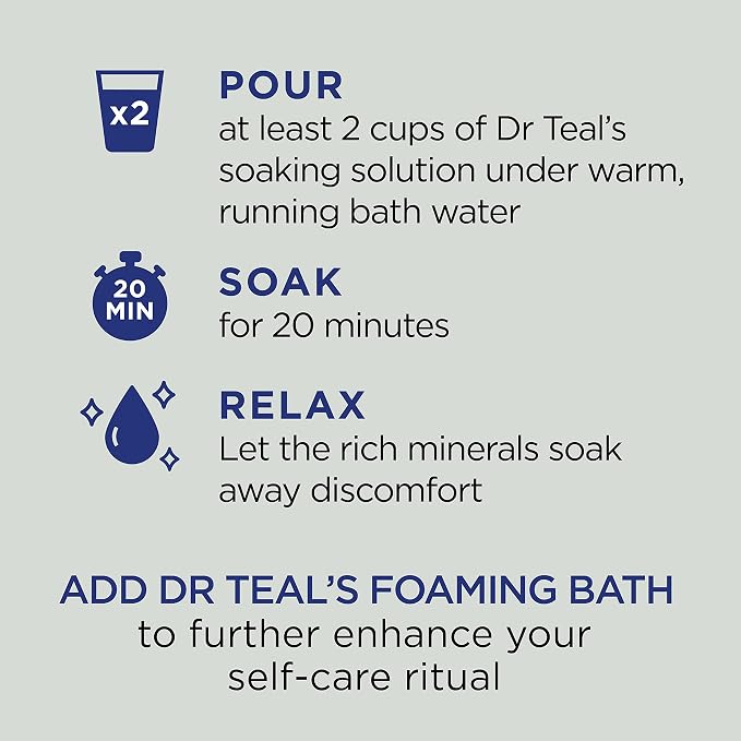 Dr Teal's Pure Epsom Magnesium Salt Soak, Cannabis Sativa Hemp Seed Oil - Image 4