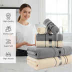 CASA COPENHAGEN X Line 6Pcs 100% Egyptian Cotton Large Designer Towels Gift - Image 3