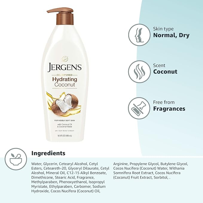 Jergens Hydrating Coconut Body Lotion, Hand and Body Moisturizer, Infused - Image 14