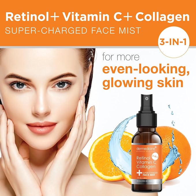 3 in 1 Super-Charged Anti-Aging Face Mist w/Retinol, Vitamin C + Collagen | - Image 2