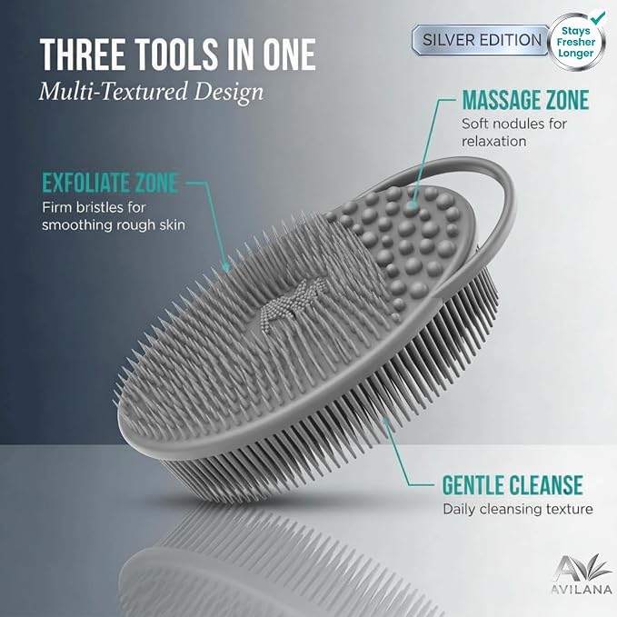 Avilana Silver Edition Exfoliating Body Scrubber - Image 4
