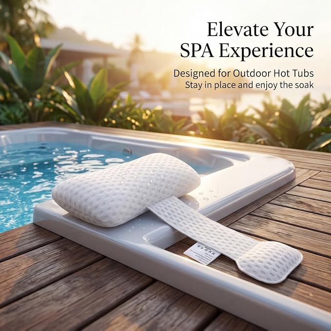 Hot Tub Pillow for Outdoor Bathtub（2-Pack）, Non-Slip Universal Spa Headrest - Image 8
