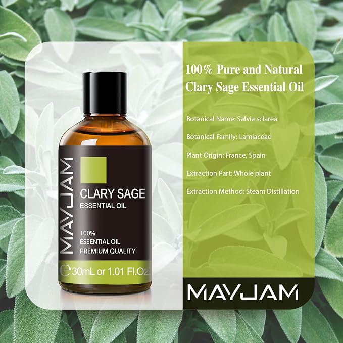 Clary Sage Essential Oil 30ML/1.01FL.OZ, MAYJAM Premium Clary Sage Oil - Image 3