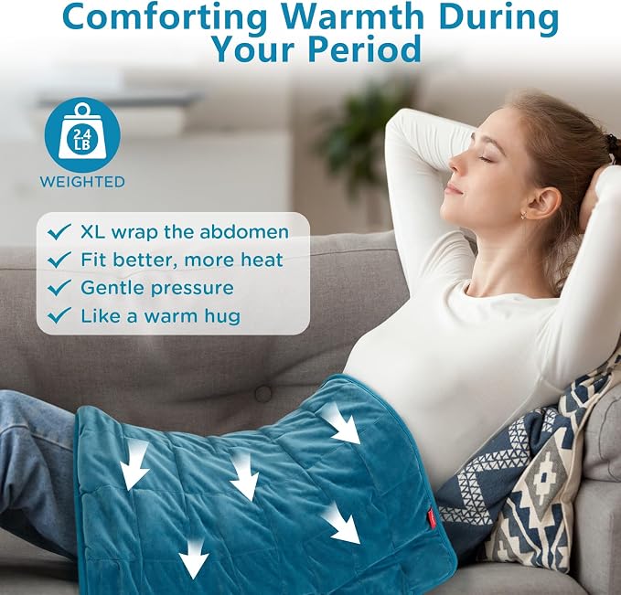 Comfytemp Weighted Heating Pad for Back & Period, Birthday Gifts for Women Men - Image 2
