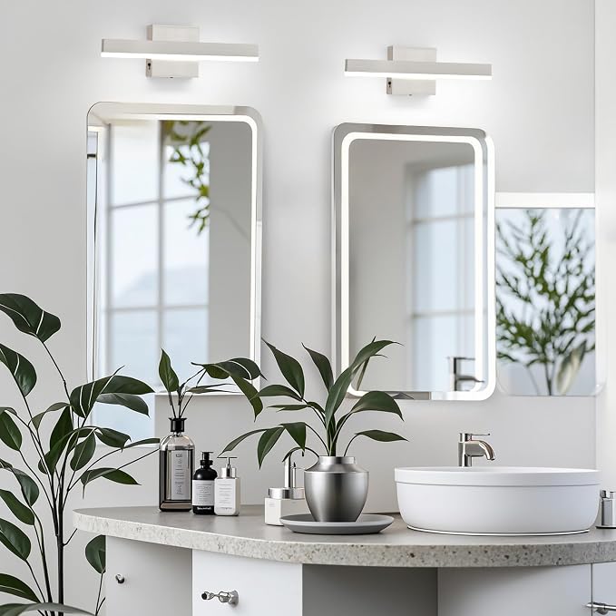 Nickel Bathroom Vanity Light 15.75 inch, 14W Dimmable 5CCT LED Bathroom Light - Image 2
