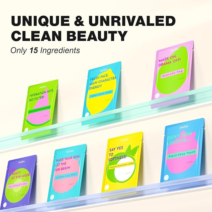 ZealSea Clean Beauty Face Masks Skincare, Minimalism 15 Ingredients Sheet Mask - Image 7