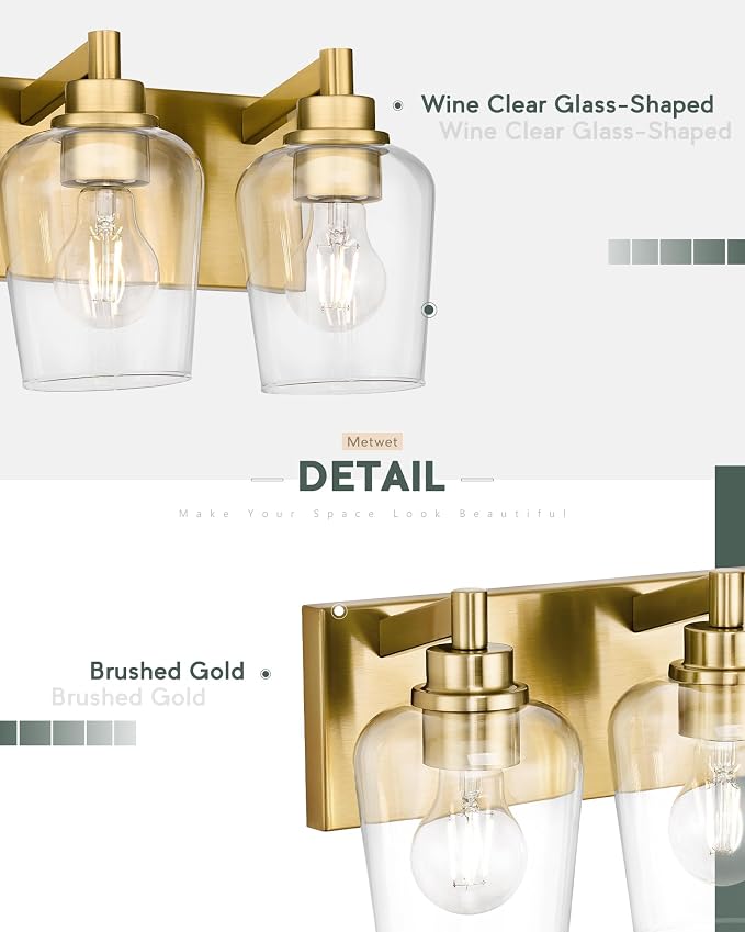 Bathroom Light Fixtures, 3-Light Modern Vanity Light - Image 3