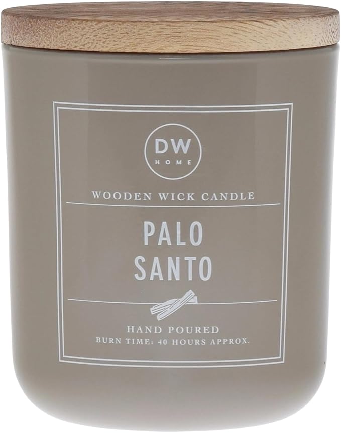 DW Home Palo Santo Wooden Wick Candle – Warm Wood & Sage Fragrance by DWHome