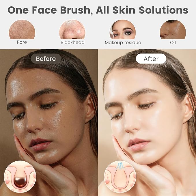 Facial Cleansing Brush, Mini Electric Face Scrubber, Waterproof Face Exfoliator - Image 3