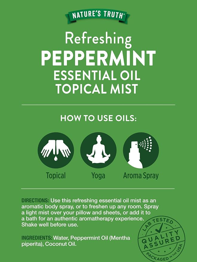 Nature's Truth Peppermint Essential Oil Spray | 2.4 Fluid Ounces | - Image 6
