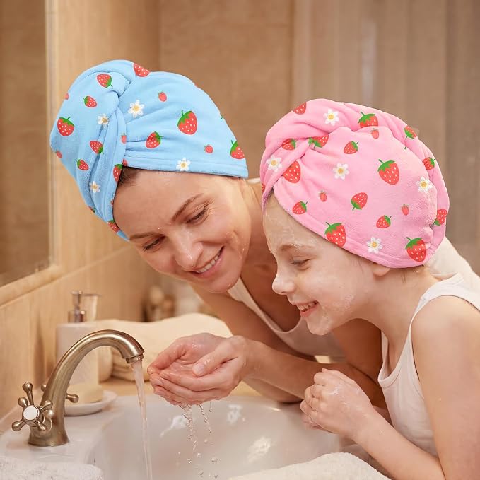 Microfiber Hair Towel Wrap for Kids Hair Drying Towel Wrap - Image 4
