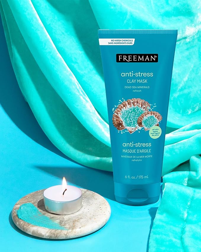 FREEMAN Dead Sea Minerals Anti-Stress Clay Facial Mask, Hydrating & Clarifying - Image 9