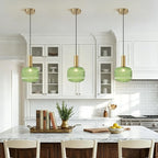 KCO Lighting Vintage Green Glass Pendant Light Kitchen Island Lighting - Image 5