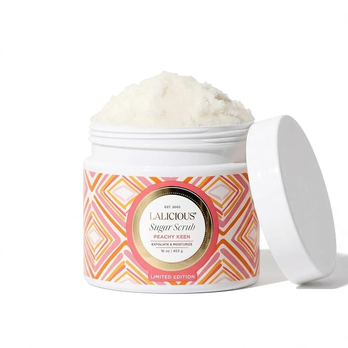 LALICIOUS Peachy Keen Exfoliating & Moisturizing Body Scrub | Sugar & Coconut by LALICIOUS