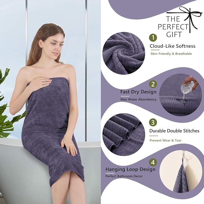 Extra Large Bath Sheet Set of 4, Ultra Soft Fluffy Towel, 35”x 70”Oversized - Image 3