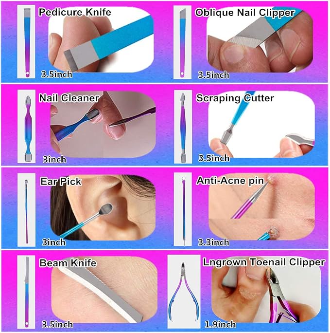 Manicure Set, Professional Nail Clippers Kit, Pedicure Care Tools, Professional - Image 4