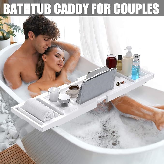 Bathtub Tray Caddy, Expandable Bath Trays - Image 2