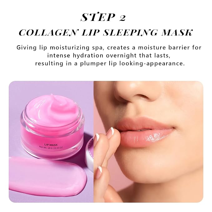 ANAI RUI Lip Therapy Set, Lip Scrub & Lip Mask, Overnight Hydrating Lip - Image 6