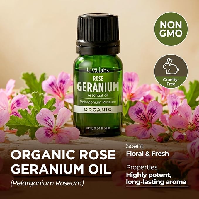 Gya Labs Organic Rose Geranium Essential Oil - Image 5
